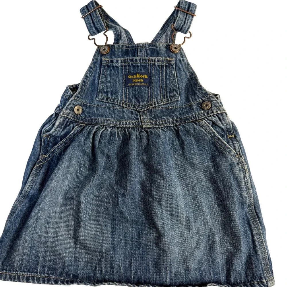 Vintage Y2K Denim Oshkosh Bgosh Skirtall Overall Dress Cotton 18 month girls